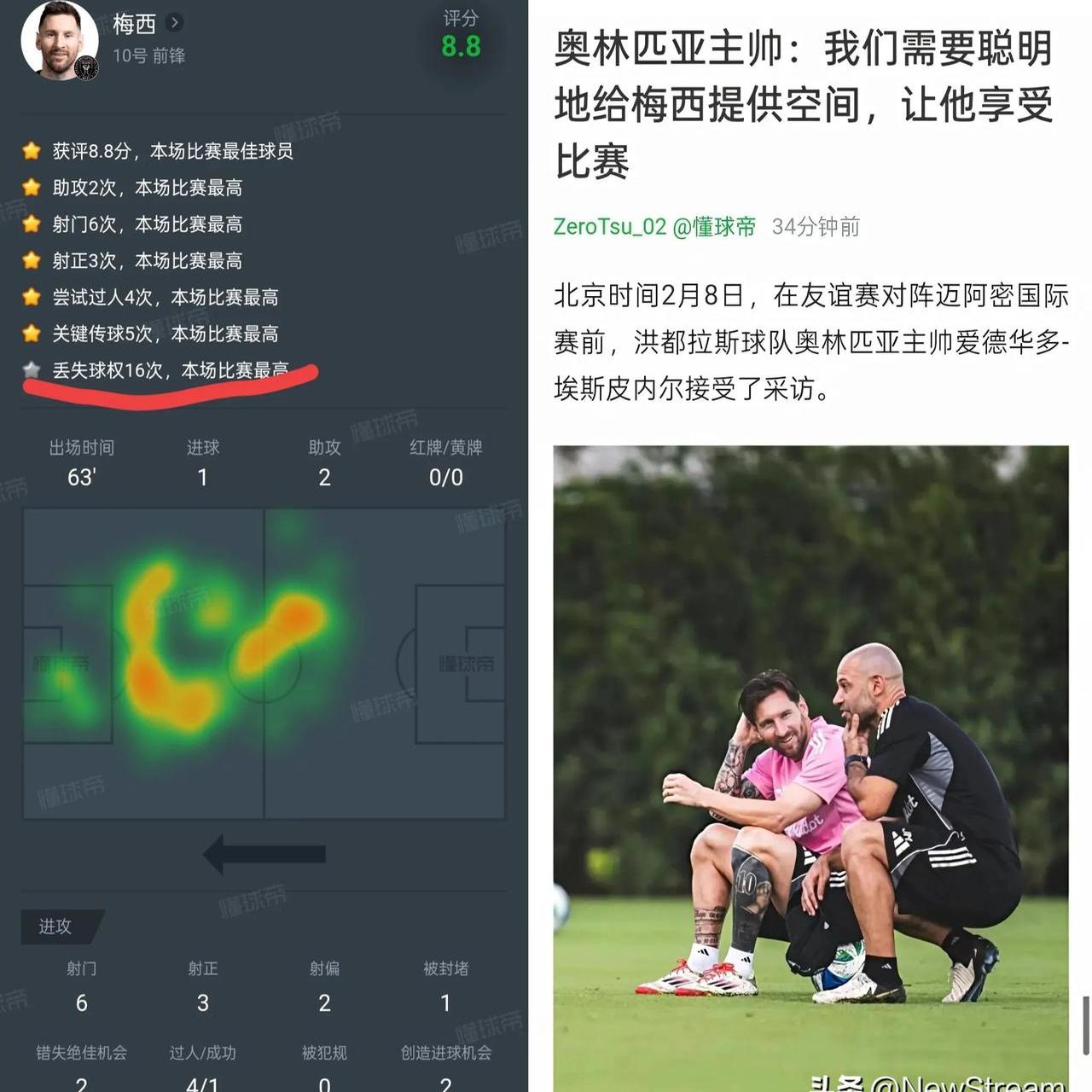 关于梅西2射1传1策动迈阿密5-1逆转大胜近7轮轰12球+5助攻的信息